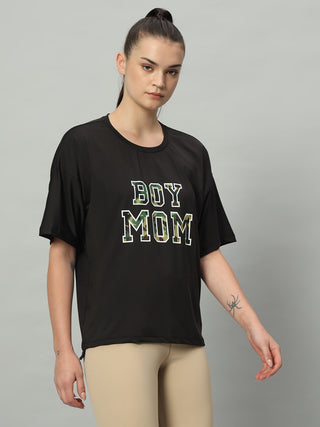 MKH Women Black Breathable Activity T-Shirt for Training Sessions