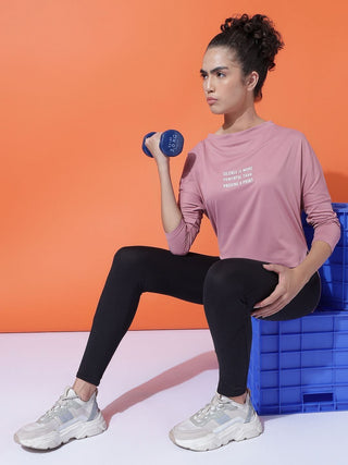 MKH Women Onion Pink Full Sleeve Workout T-Shirt