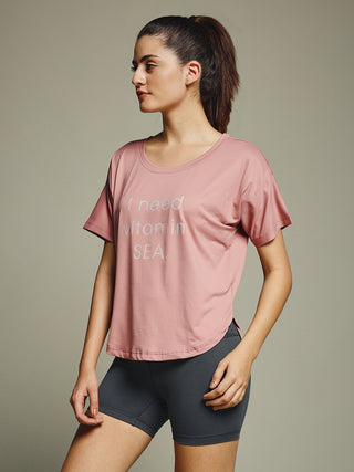 MKH Women Pink Stylish Statement Typography Casual T-Shirt