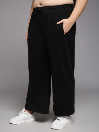 MKH Women Plus Size Black Everyday Lounge Pants