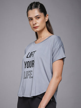 MKH Women Light Grey SwiftStride Gym Workout Top