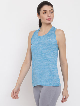 MKH Women Blue Breathable Training Wear T-Shirt for Gym Sessions