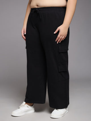 MKH Women Plus Size Black Premium Track Pants
