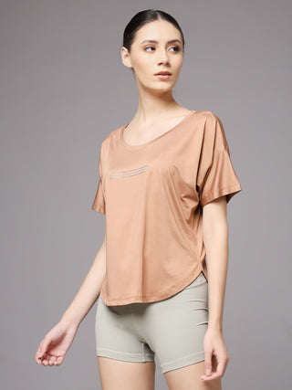 MKH Mocha Women Rapid Motion Gym T-Shirt