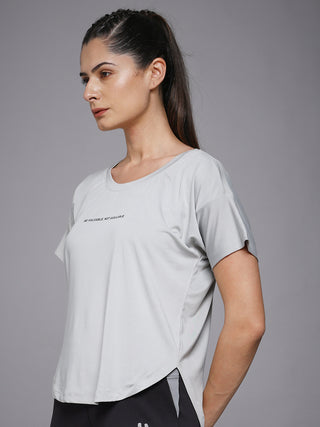 MKH Women Grey Lifestyle Urban Casual Printed T-Shirt