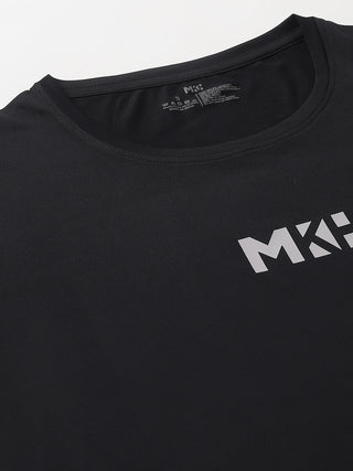 MKH Women Black Lightweight Stretch T-Shirt for Yoga and Training