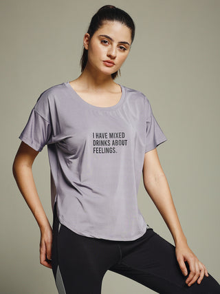 MKH Women Lavender Signature Everyday Comfort Printed T-Shirt