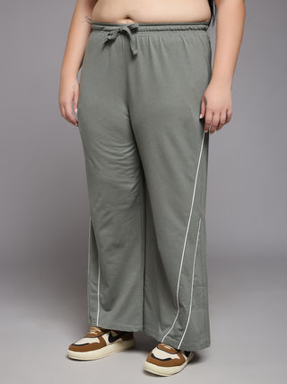 MKH Women Plus Size Olive Wide Leg Lounge Pants