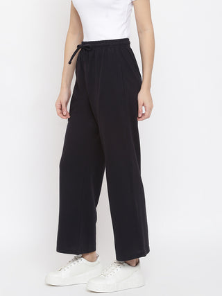 MKH Women Black Mid-Rise Regular Fit Track Pants