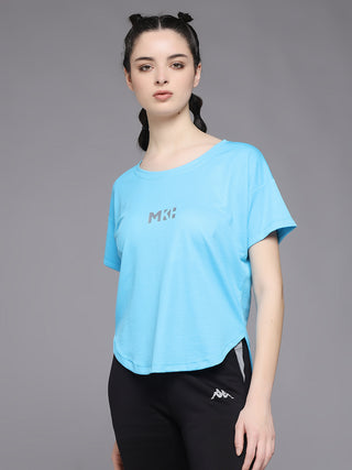 MKH Women Blue Comfortable Outdoor Training T-Shirt for Daily Wear
