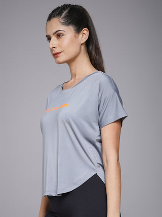 MKH Light Grey Women SweatLock Performance Gym T-Shirt