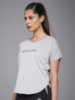 MKH Women Grey Streetwear Graphic Printed Casual T-Shirt