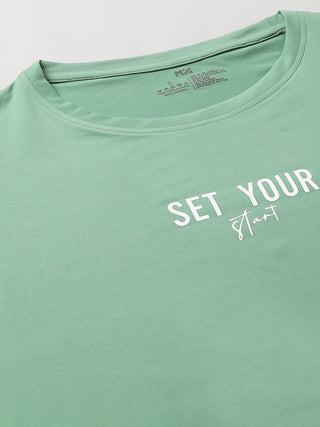 MKH Women Green Breathable Running T Shirt for Outdoor Workouts