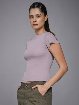 MKH Lavender Everyday Essential Ribbed T-Shirt