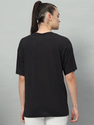 MKH Women Black Flexible Fitness Wear T-Shirt for Gym Training