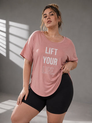 MKH Women Onion Pink Motion Dynamic Plus Size Gym Training Wear