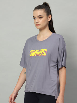 MKH Women Grey Lightweight Fitness T-Shirt for Gym and Running