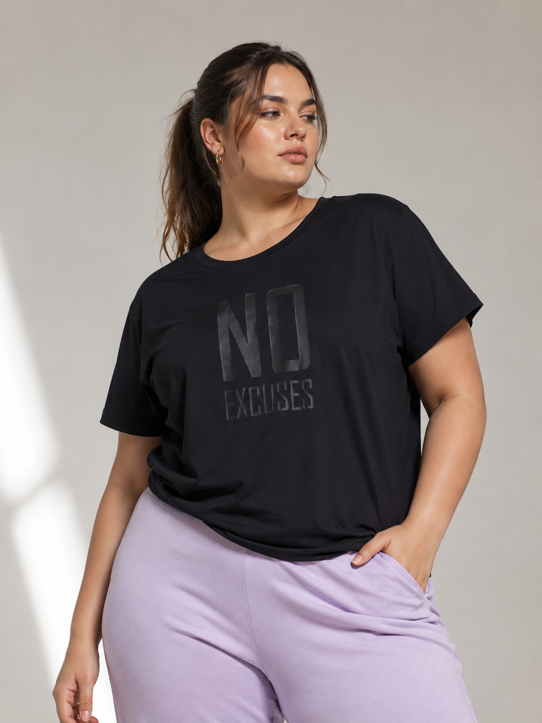 MKH Women Black Fresh Dynamic Workout Training Plus Size Wear