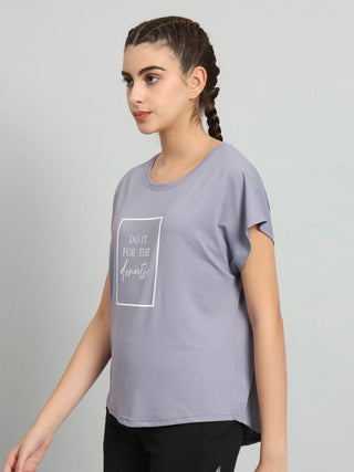 MKH Women Lavender Gym Workout T-Shirt