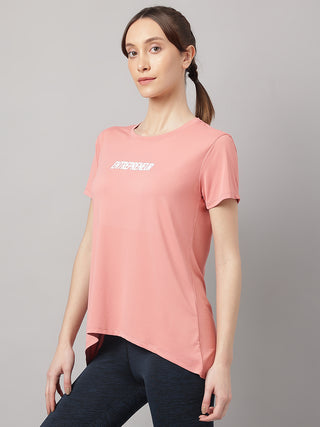 MKH Women Pink Soft Comfort Sports T-Shirt for Gym Training
