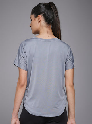 MKH Women Light Grey SwiftStride Gym Workout Top
