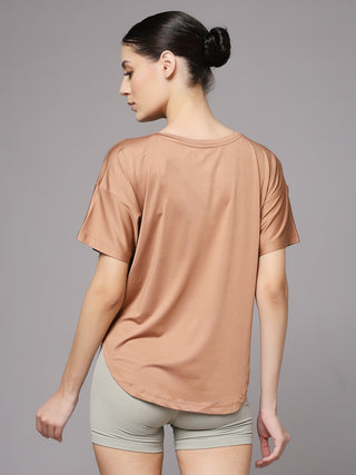 MKH Mocha Women Rapid Motion Gym T-Shirt