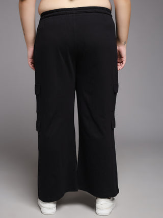 MKH Women Plus Size Black Premium Track Pants