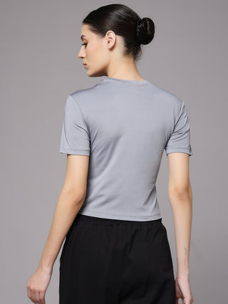 MKH Women Light Grey Performance Training T-Shirt