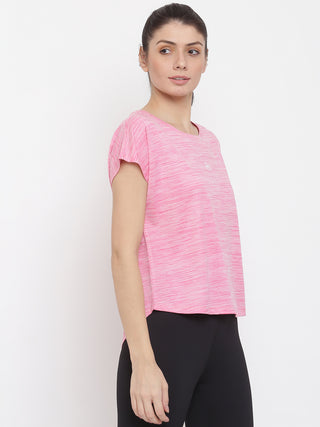 MKH Women Pink Breathable Gym Activity T-Shirt for Daily Wear