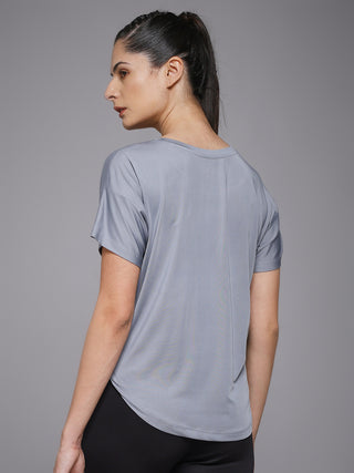 MKH Women Grey Round Neck Everyday Comfort Printed T-Shirt