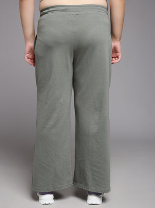 MKH Women Plus Size Green Workout Track Pants