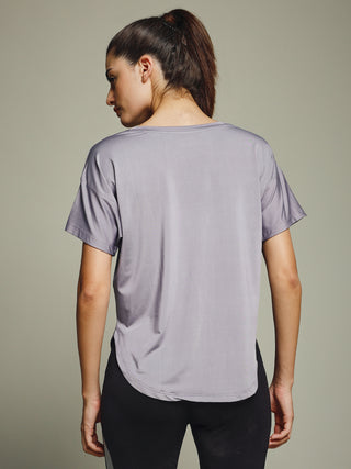 MKH Women Lavender Signature Everyday Comfort Printed T-Shirt