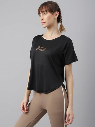 MKH Black Women Moment Dri-Fit Relaxed Fit T-Shirt
