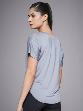 MKH Light Grey Women SweatLock Performance Gym T-Shirt