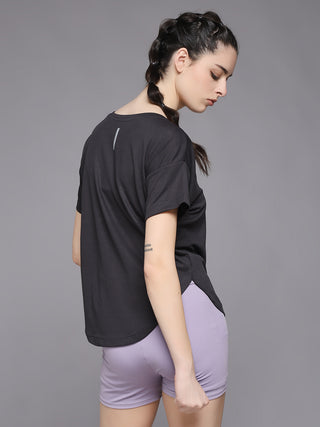 MKH Women Grey Breathable Sports T-Shirt for Gym and Activity