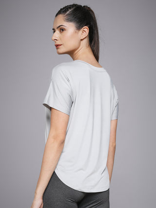 MKH Sand Grey Women AirPulse Breathable Workout Tee