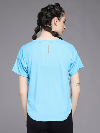 MKH Women Blue Comfortable Outdoor Training T-Shirt for Daily Wear