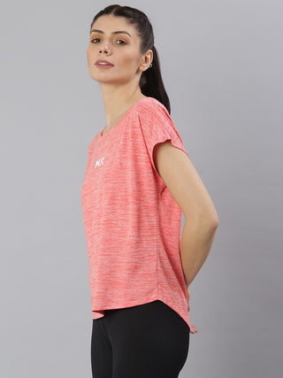 MKH Women Red Lightweight Sports T-Shirt for Outdoor Fitness