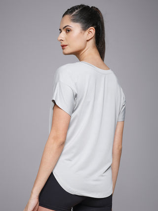 MKH Sand Grey Women Fresh Core Gym T-Shirt