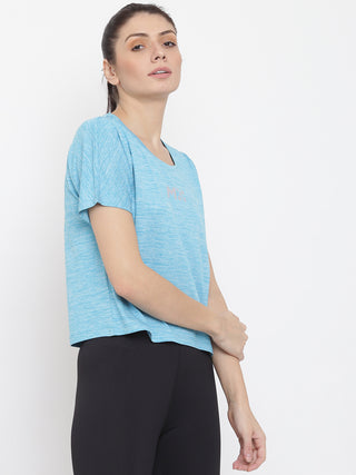 MKH Women Sea Green Comfortable Outdoor Fitness T-Shirt for Workout