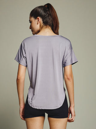 MKH Women Lavender Lifestyle Typography Printed Round Neck Relaxed Fit T-Shirt
