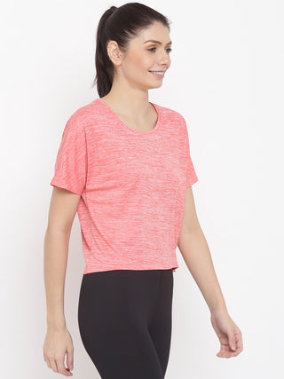 MKH Women Red Breathable Outdoor Workout T-Shirt for Daily Activity