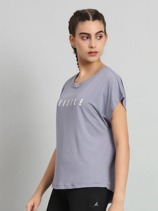 MKH Women Lavender Quick Dry Activewear T-Shirt