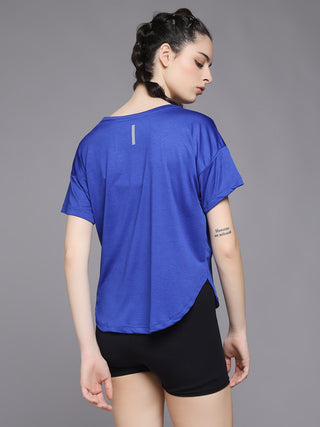 MKH Women Blue Soft Comfort Gym Wear T-Shirt for Daily Activity