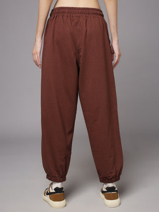MKH Women Brown Wide Leg Lounge Pants