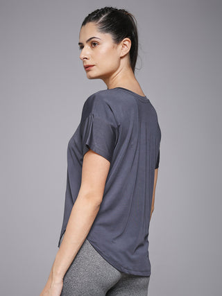 MKH Women Grey Trendy Graphic Printed Casual T-Shirt