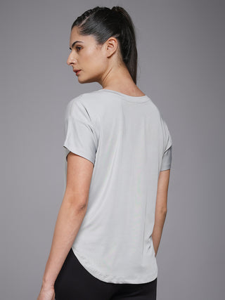 MKH Women Grey Streetwear Graphic Printed Casual T-Shirt
