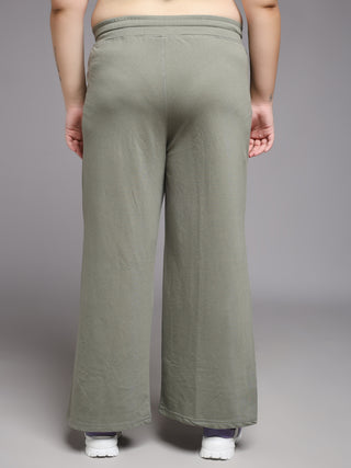 MKH Women Plus Size Green Travel Track Pants