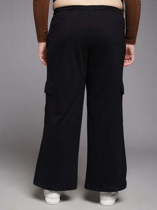 MKH Women Plus Size Black Everyday Track Pants