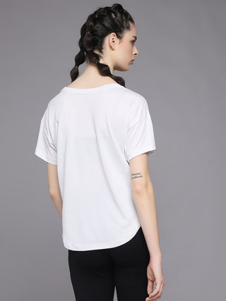 MKH Women White Breathable Outdoor Activity T-Shirt for Summer Wear